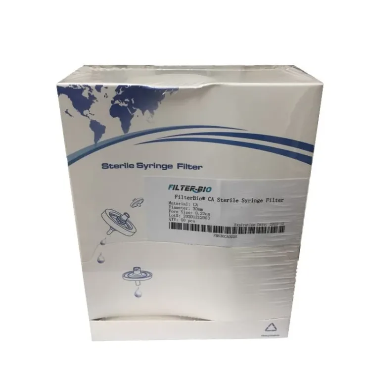 فیلتر سر سرنگی استریل 0.22 لاندا CA فیلتر بایو قطر 30 میلی متر بسته 50 عددی