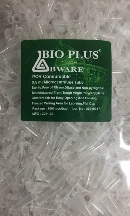 میکروتیوب 0.5 سی سی RNASE & DNASE FREE استریل 1000 عددی بایوپلاس