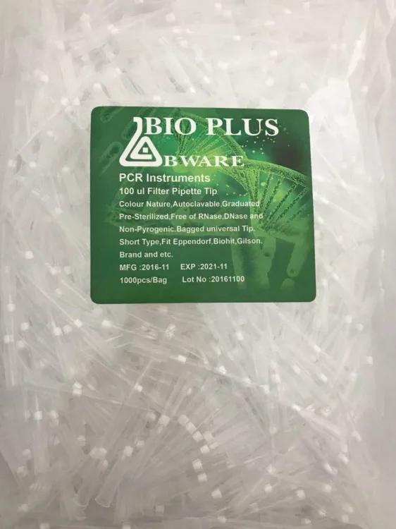نوک سمپلر فیلتردار 100 لاندا استریل بایوپلاس PCR