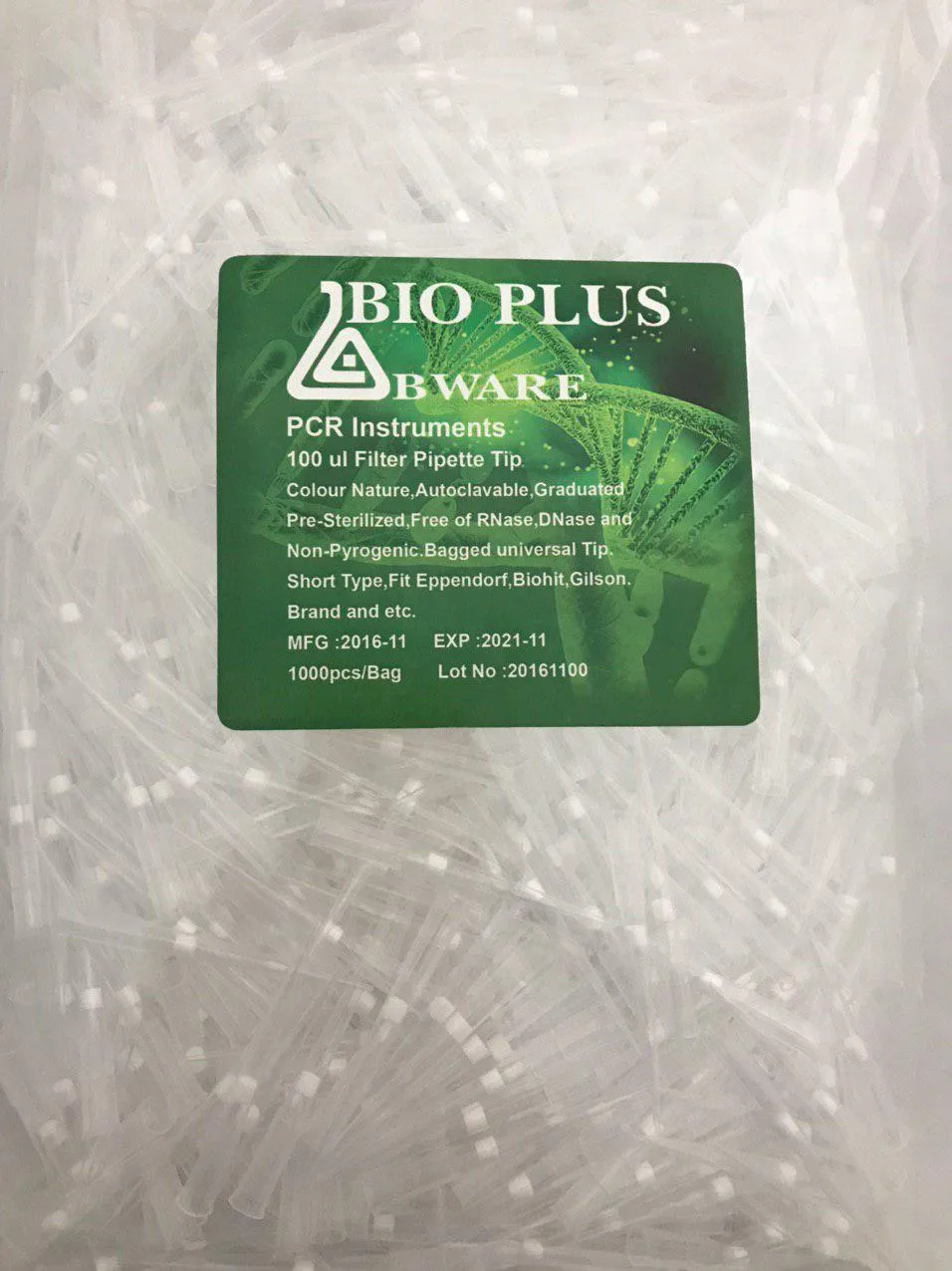 نوک سمپلر فیلتردار 100 لاندا استریل بایوپلاس PCR