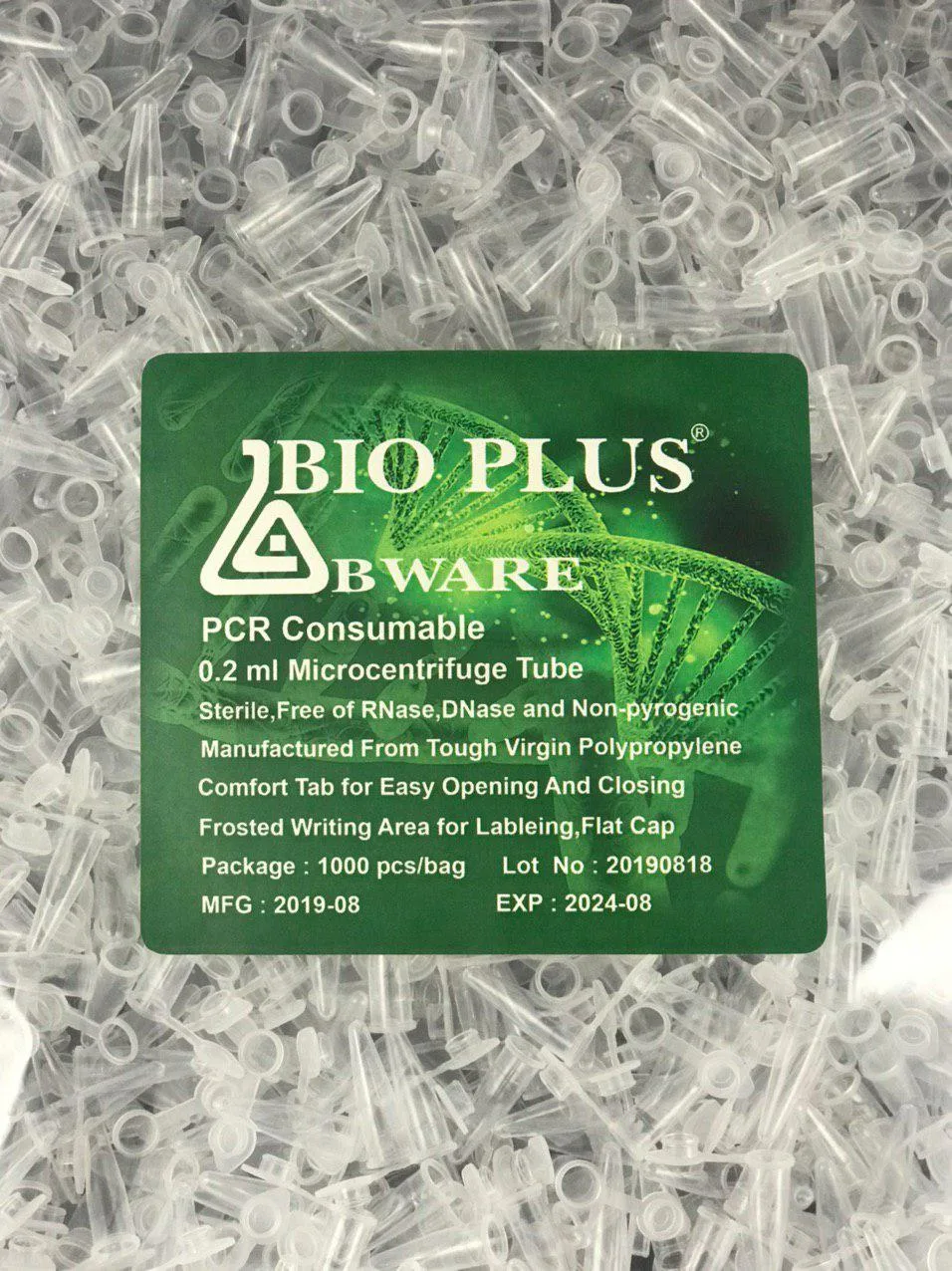 Microcentrifuge Tube 0.2 ml PCR 1000 pcs Bio Plus میکروتیوب 0.2 سی سی PCR بایو پلاس RNAS & DNAS Free