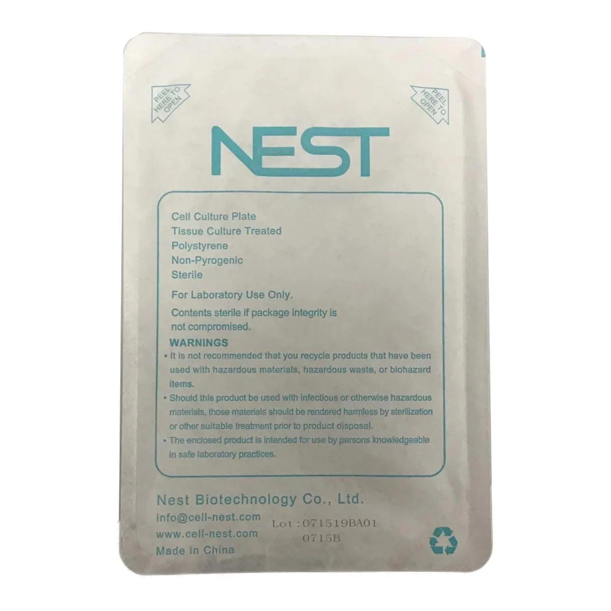 میکروپلیت کشت سلول چسبنده 96 خانه تخت برند Nest