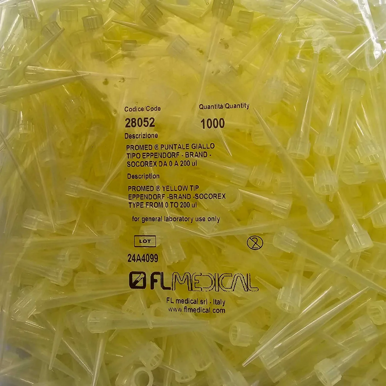 نوک سمپلر زرد 200 لاندا برند اف ال ایتالیا 1000 عددی