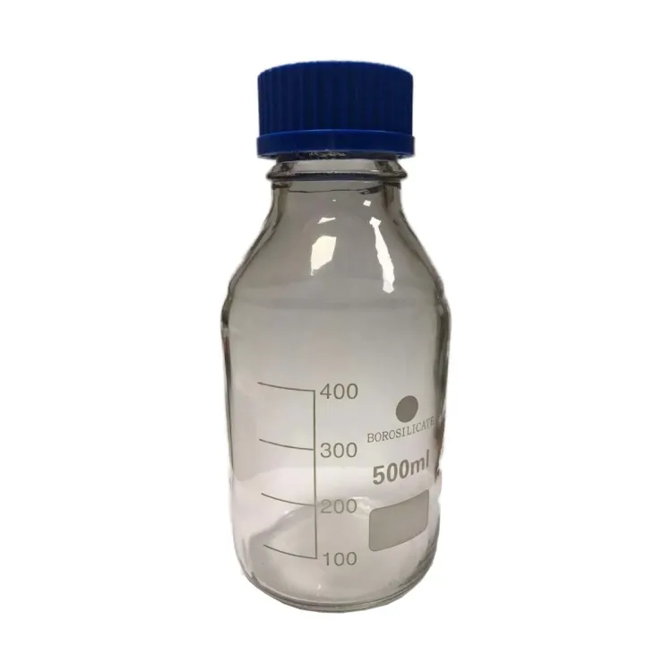 بطری شیشه ای درب آبی (درب پیچدار) شات مدل 500 سی سی بوروسیلیکات