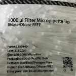 نوک سمپلر فیلتر دار سفید 1000 لاندا برند بایوویان مدل وان تیپ بسته 500 عددی