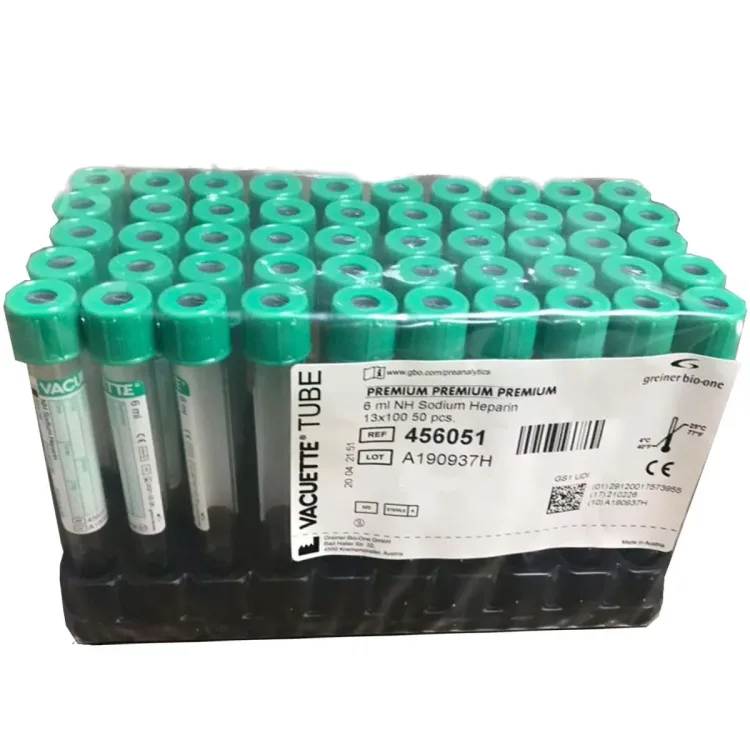 لوله خونگیری خلأ سدیم هپارین حجم 6 سی سی گرینر