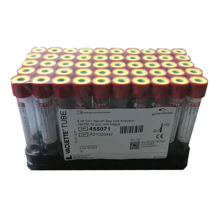 لوله آزمایش لخته ژل دار خلا  100*16 گرينر حجم 8 میلی لیتر