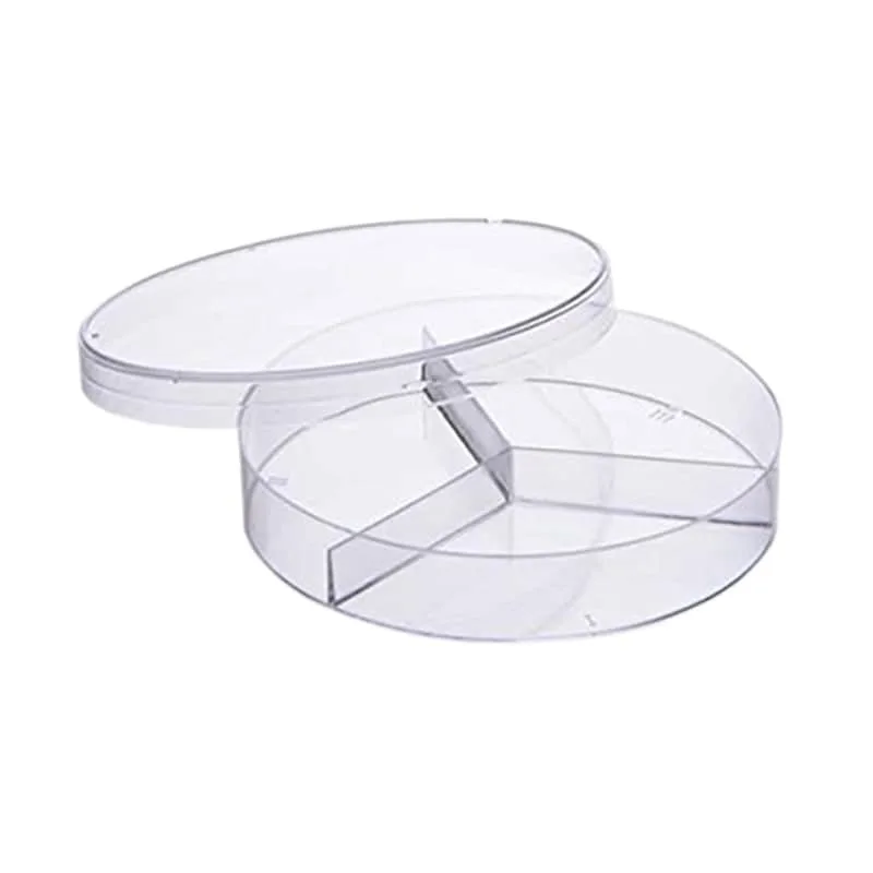 پتری دیش پلاستیکی 10 سانت سه خانه استریل