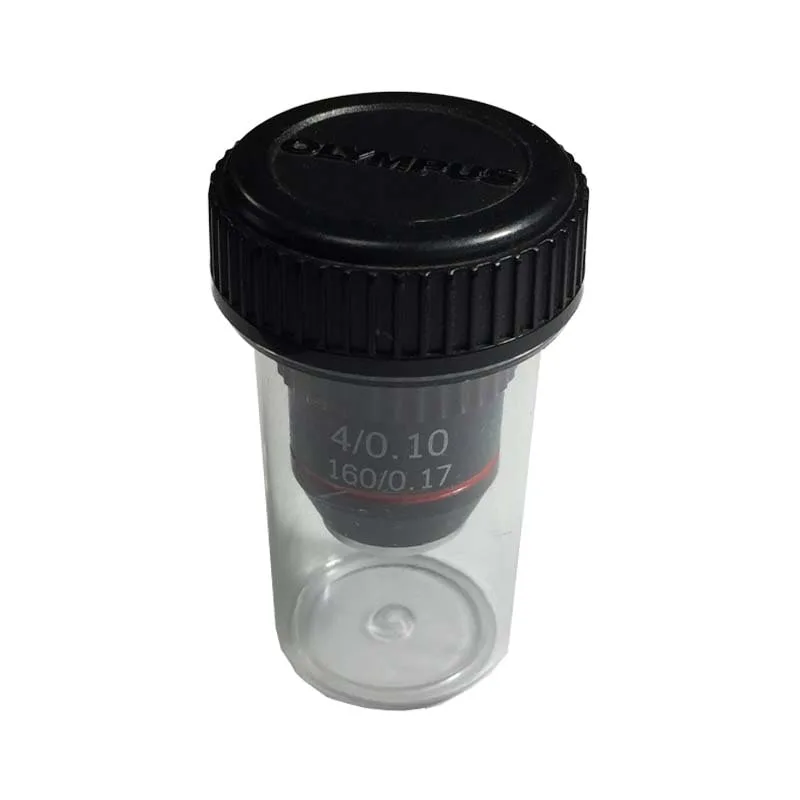Olympus microscope objective lens 4X لنز شیئی میکروسکوپ سایز 4X برند المپیوس