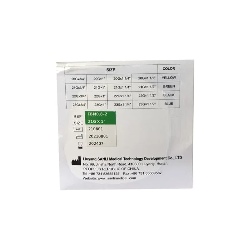 سرسوزن فلش بک 21G شفاف برند سانلی بسته 100 عددی استریل