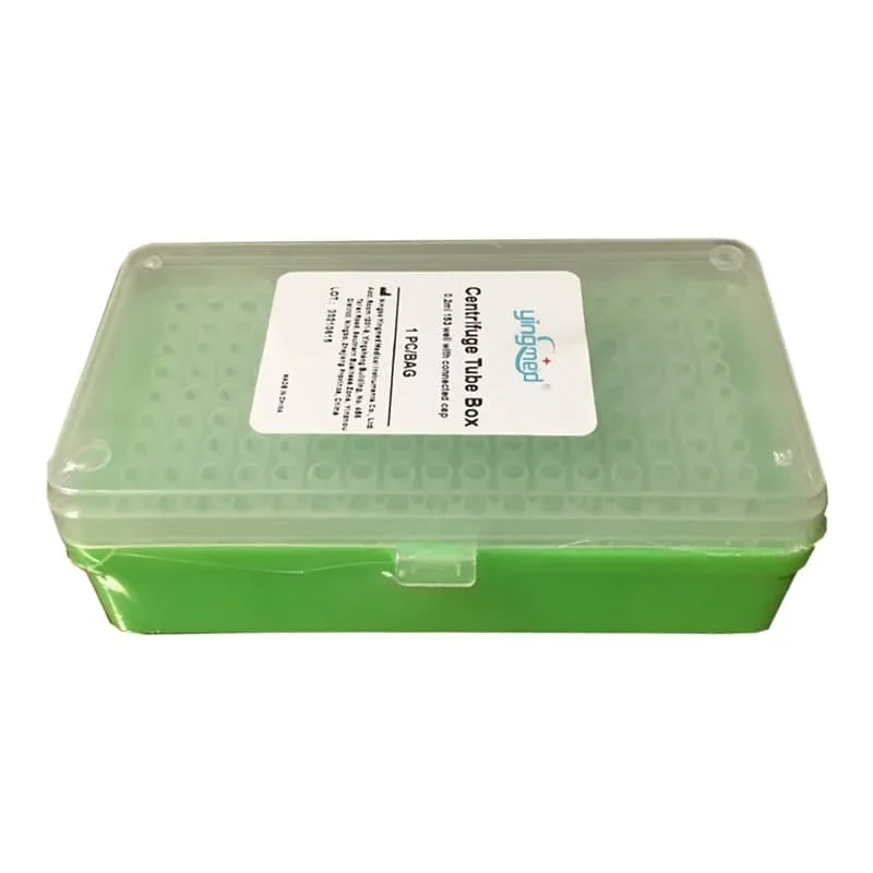 0.2ml 98 with connected cap centrifuge Tube Box (1) رک میکروتیوب 0.2 سی سی درب لولائی 98 خانه برند یینگ مد