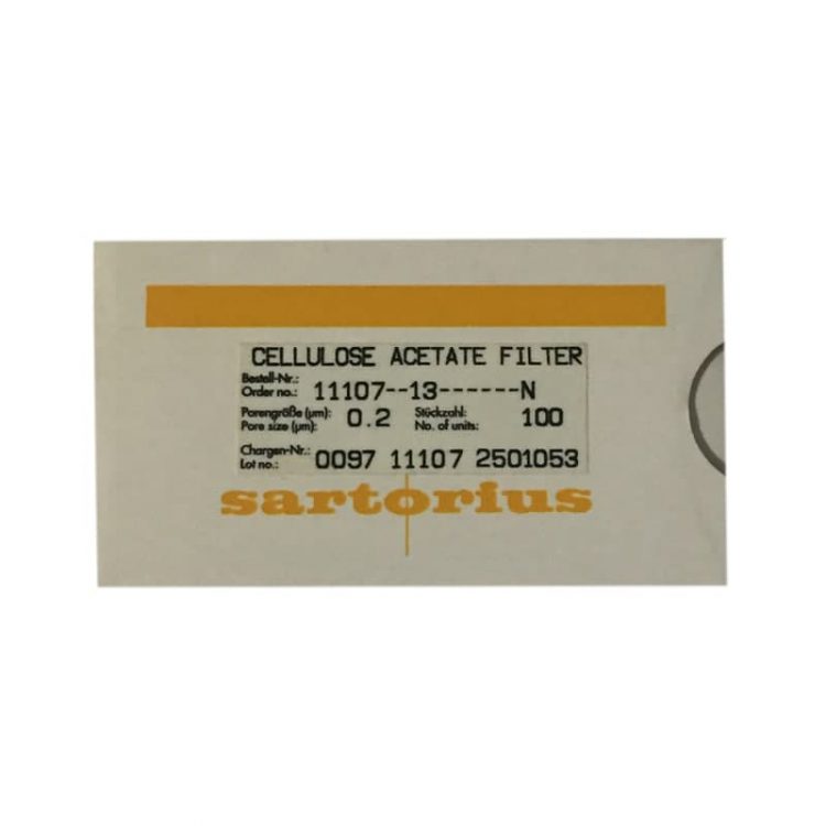 فیلتر غشایی استات سلولز آبدوست 11107 بسته 100 عددی سارتوریوس آلمان sartorius