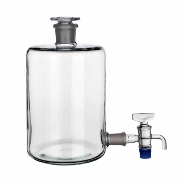 باریل شیشه ای آزمایشگاهی شیر دار 10 لیتری