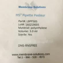 پیپت پاستور پلاستیکی 3ml تک استریل ممبران سلوشن PCR
