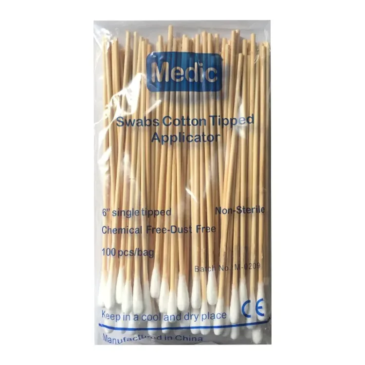 اپلیکاتور پنبه دار غیر استریل 15 سانت مدیک بسته 100 عددی