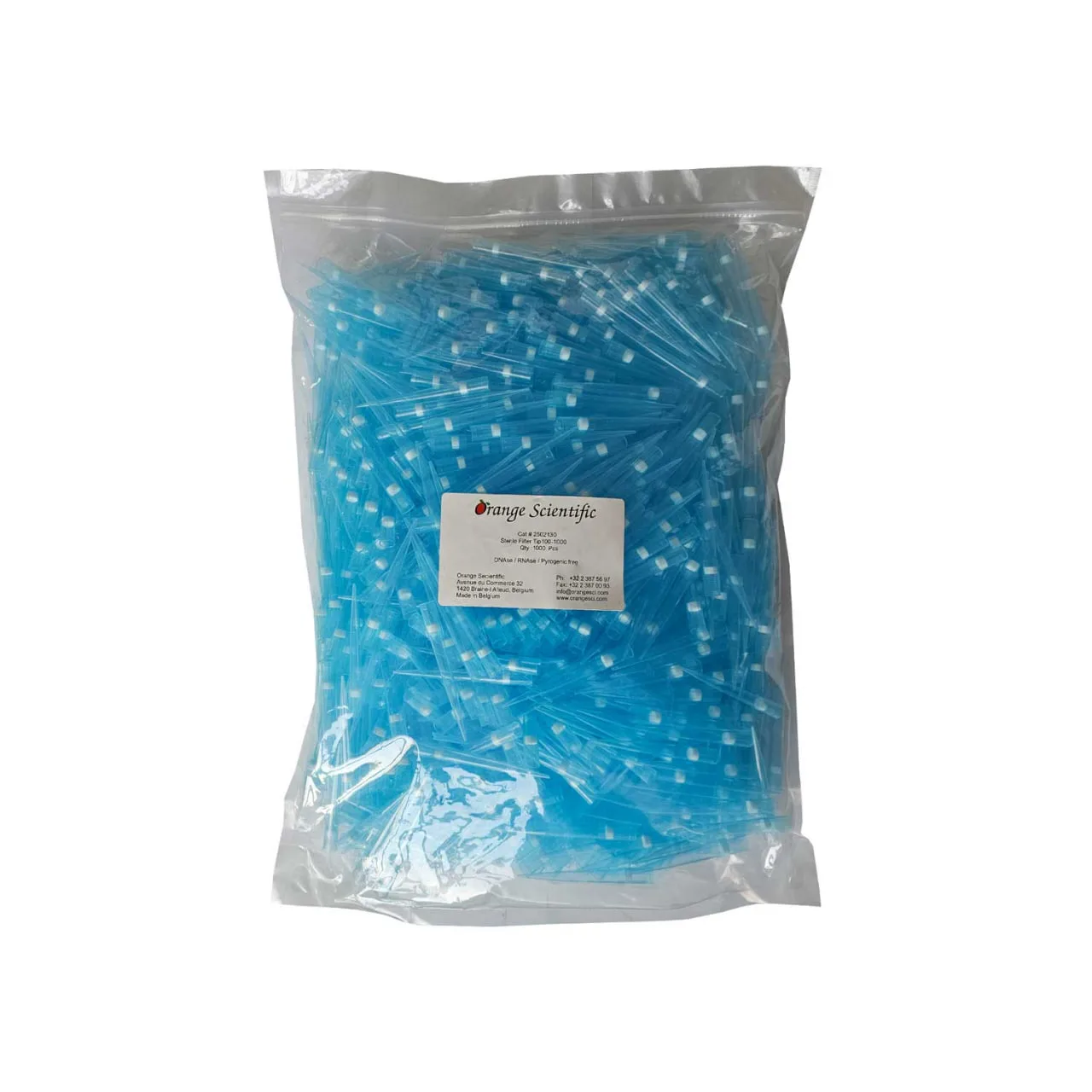 Sterile Filtered Pipette Tips 100-1000 µL – Orange Scientific نوک سمپلر فیلتردار اورنج بسته 1000 عددی