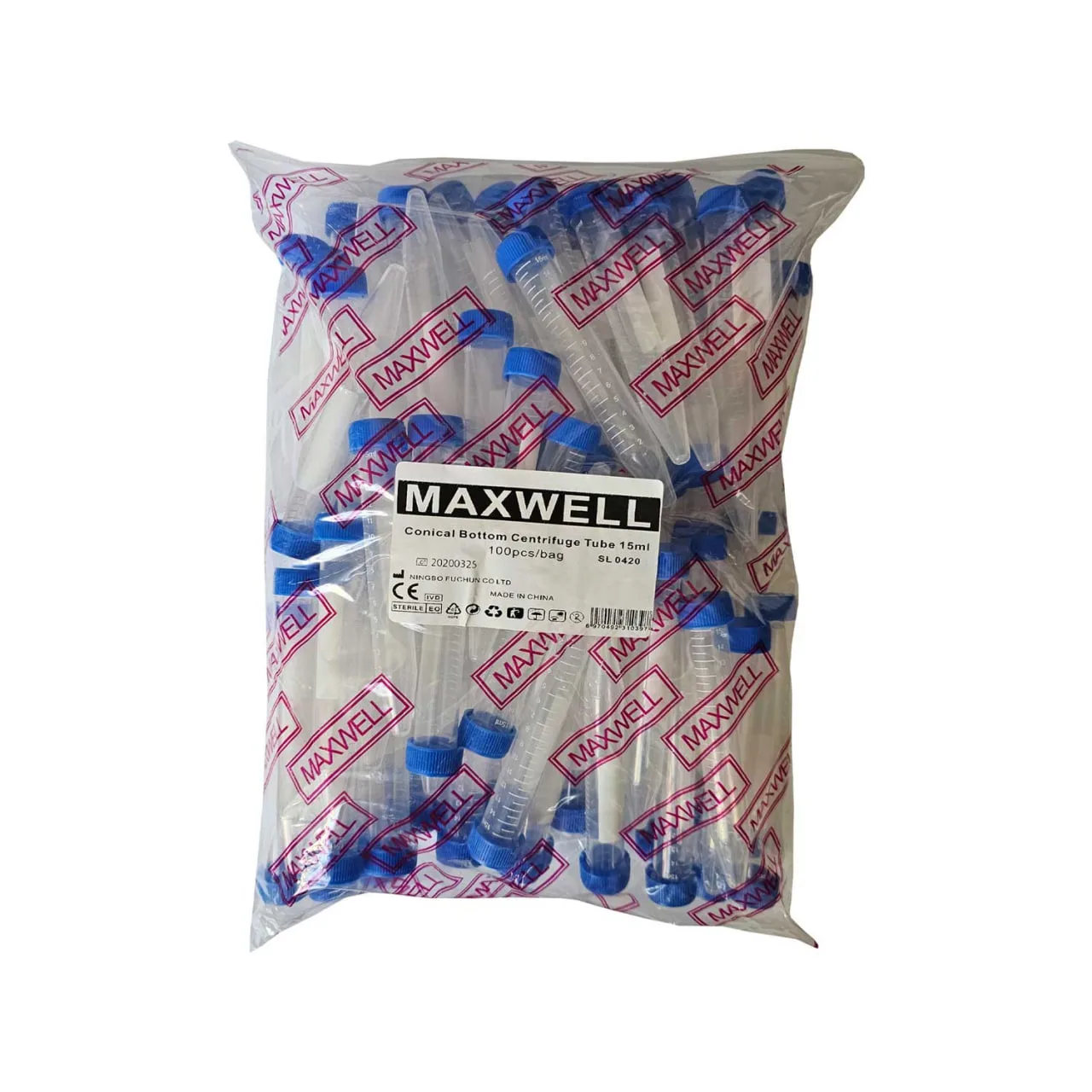 Conical Bottom Centrifuge Tube 15ml 100pcs bag فالکۆن 15 سی سی مکسول بسته 100 عددی