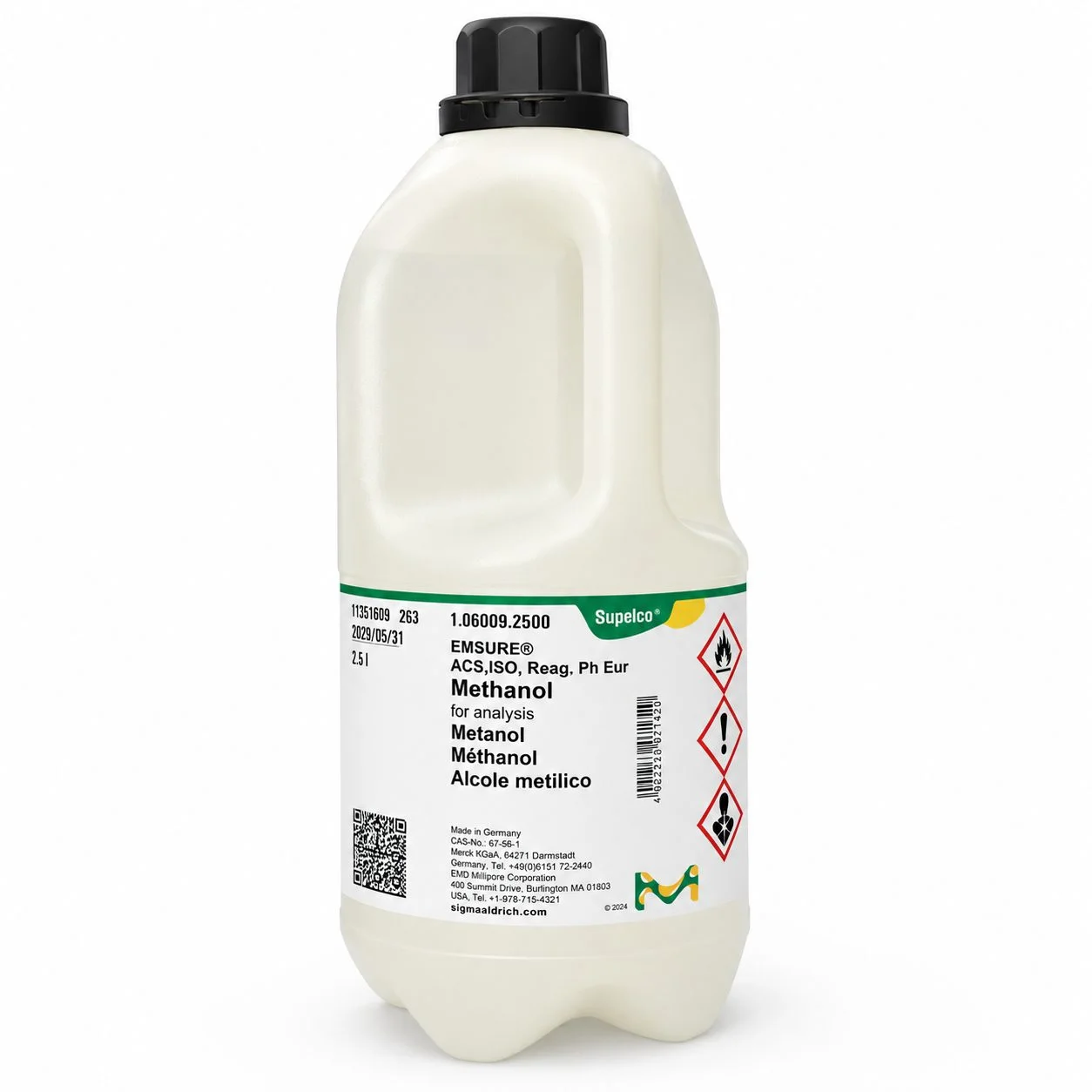 Methanol EMSURE Supelco Merck 2.5L متانول EMSURE برند Supelco مرک 2.5 لیتر